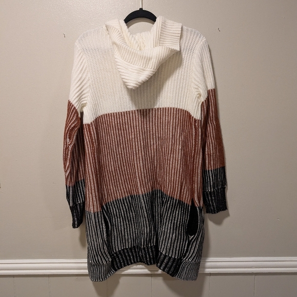 NWT Planet Heart Women's Color Block Open Front Cardigan OX - Picture 5 of 5